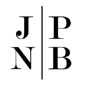 A black and white image of the logo for jpnb.